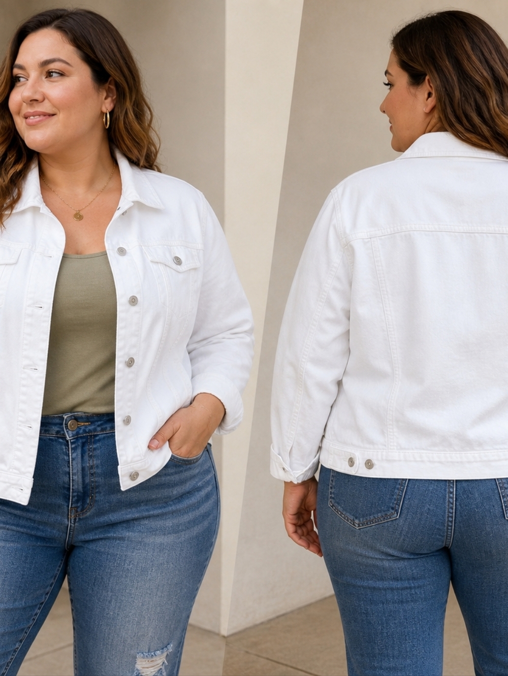Old Navy White Denim Jacket XXL Stretch Y2K Minimalist Casual Layering Trucker J